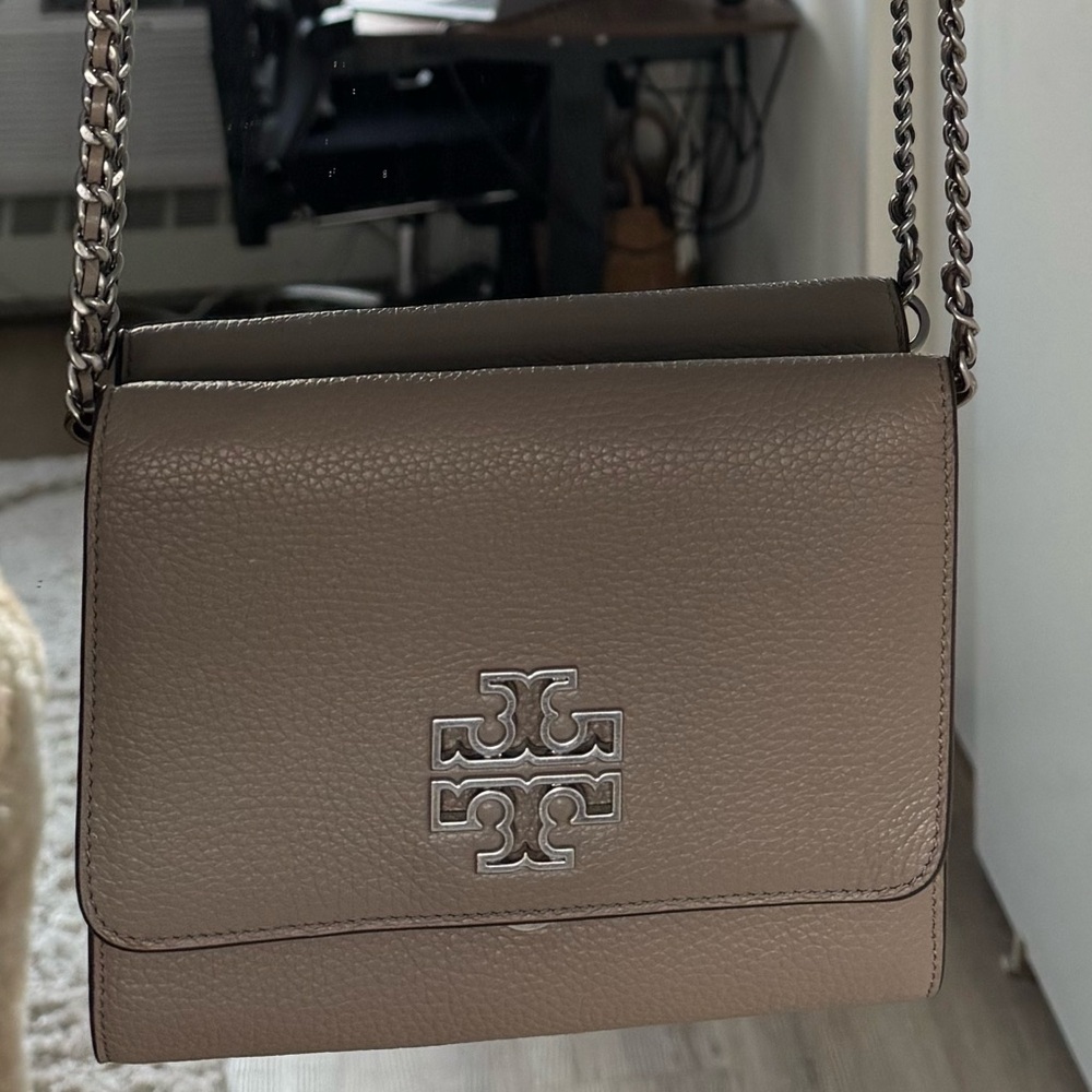 Tory Burch Taupe Leather Crossbody Bag - Picture 2 of 13